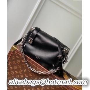 Promotional Louis Vuitton Side Trunk MM Bag in Shiny Leather M11350 Black 2024