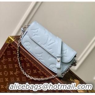 Low Price Louis Vuitton Wallet On Chain Ivy in Grained Monogram Leather M83637 Blue Washed 2024