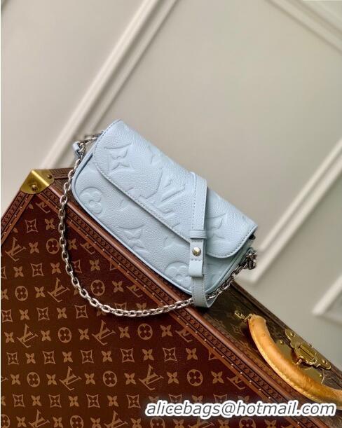 Low Price Louis Vuitton Wallet On Chain Ivy in Grained Monogram Leather M83637 Blue Washed 2024