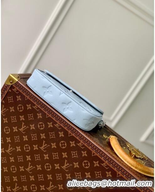 Low Price Louis Vuitton Wallet On Chain Ivy in Grained Monogram Leather M83637 Blue Washed 2024