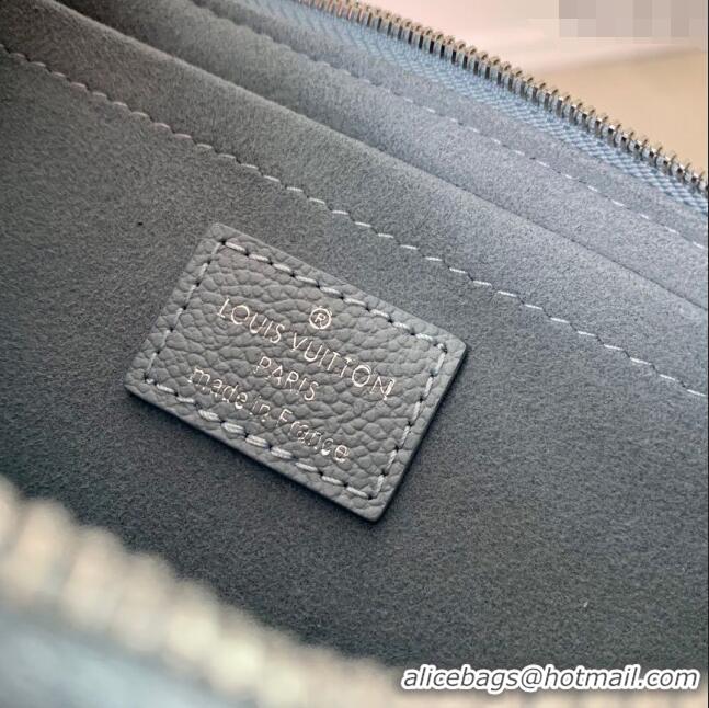 Famous Brand Louis Vuitton Multi Pochette Accessoires in Grained Monogram Leather M47173 Blue Washed 2024