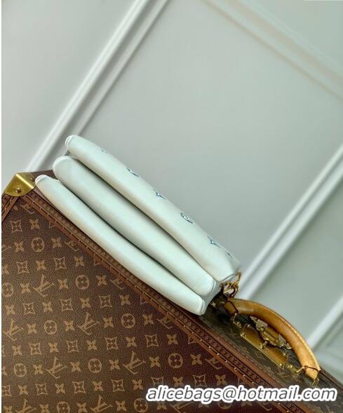 Best Price Louis Vuitton Coussin PM Bag in Monogram Lambskin M11225 White/Blue 2024