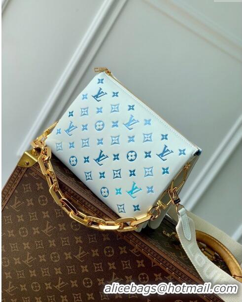 Best Price Louis Vuitton Coussin PM Bag in Monogram Lambskin M11225 White/Blue 2024