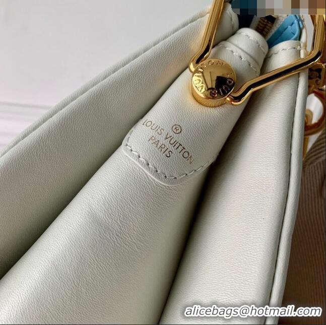 Best Price Louis Vuitton Coussin PM Bag in Monogram Lambskin M11225 White/Blue 2024