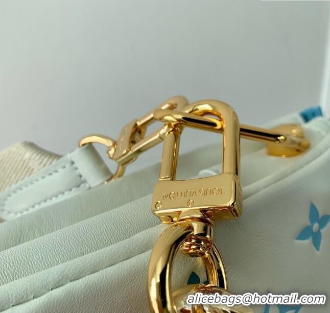 Best Price Louis Vuitton Coussin PM Bag in Monogram Lambskin M11225 White/Blue 2024