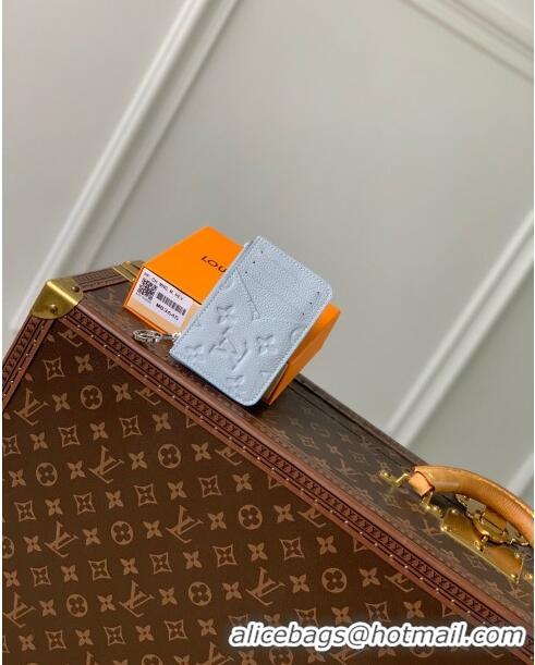 Buy Discount Louis Vuitton Romy Card Holder Wallet in Grained Monogram Leather M83645 Blue Washed 2024