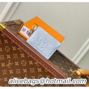 Top Quality Louis Vuitton Rosalie Coin Purse Wallet in Grained Monogram Leather M83641 Blue Washed 2024