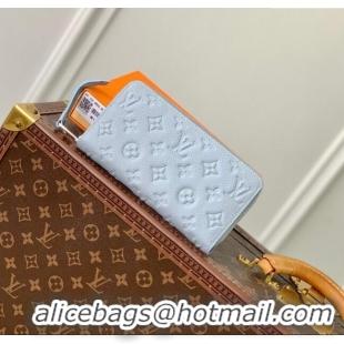 Inexpensive Louis Vuitton Zippy Wallet in Monogram Empreinte Leather M11969 Blue Washed 2024 