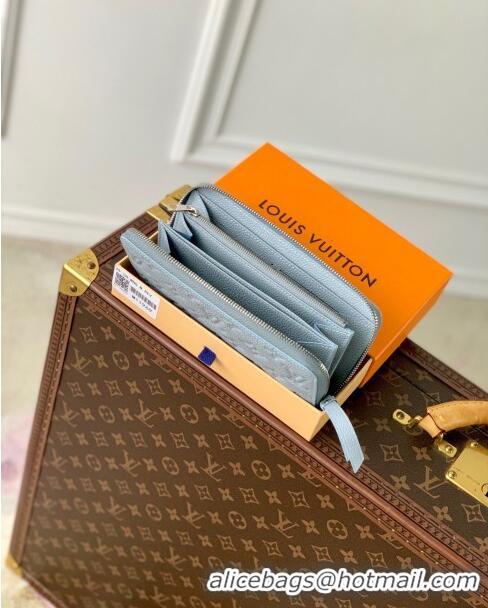 Inexpensive Louis Vuitton Zippy Wallet in Monogram Empreinte Leather M11969 Blue Washed 2024 