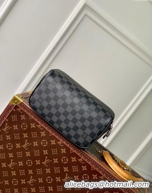 Most Popular Louis Vuitton Toiletry Bag in Damier Graphite Canvas M77150 Black 2024