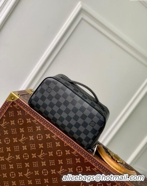 Most Popular Louis Vuitton Toiletry Bag in Damier Graphite Canvas M77150 Black 2024