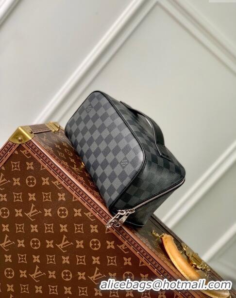 Most Popular Louis Vuitton Toiletry Bag in Damier Graphite Canvas M77150 Black 2024