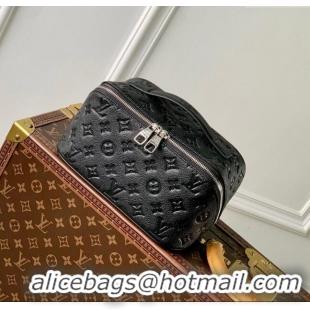 Top Quality Louis Vuitton Toiletry Bag in Grained Monogram Leather M77150 Black 2024