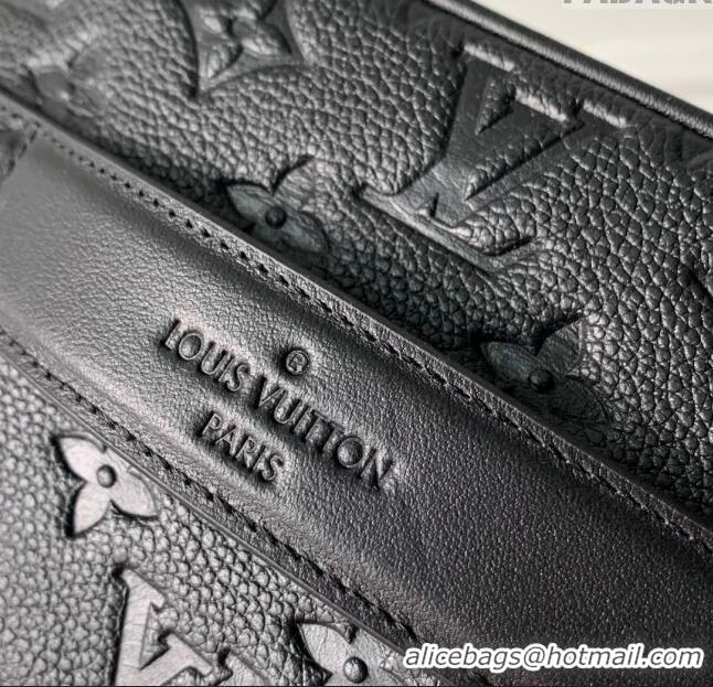 Top Quality Louis Vuitton Toiletry Bag in Grained Monogram Leather M77150 Black 2024