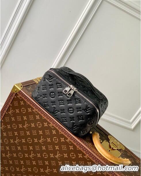 Top Quality Louis Vuitton Toiletry Bag in Grained Monogram Leather M77150 Black 2024