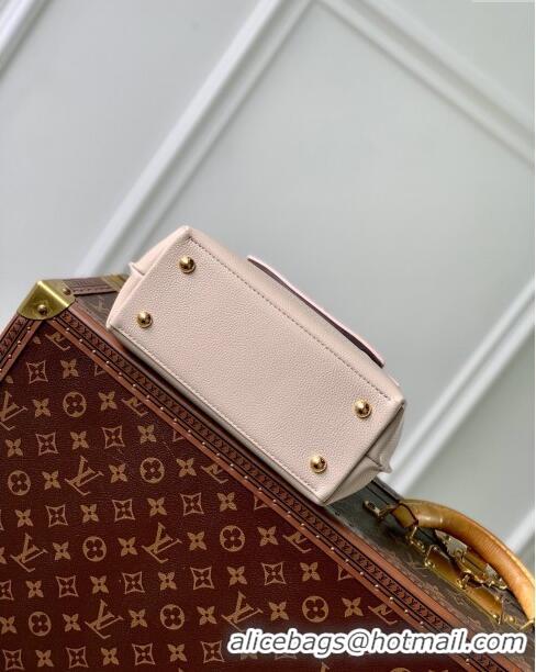 Best Price Louis Vuitton LockMe Ever Mini Bag in Grained Calf Leather M23442 Beige/Pink 2024