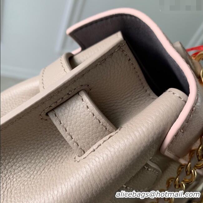 Best Price Louis Vuitton LockMe Ever Mini Bag in Grained Calf Leather M23442 Beige/Pink 2024