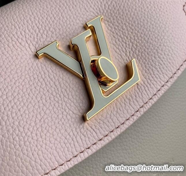 Best Price Louis Vuitton LockMe Ever Mini Bag in Grained Calf Leather M23442 Beige/Pink 2024