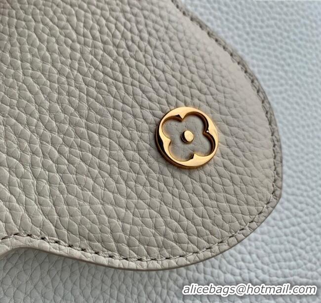 Super Quality Louis Vuitton Capucines BB Bag with Flower Chain in Taurillon Leather M20708 White/Pink 2024