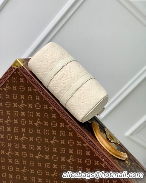 Buy Promotional Louis Vuitton Keepall Bandouliere 25 Bag in Grained Monogram Leather M24434 Beige 2024