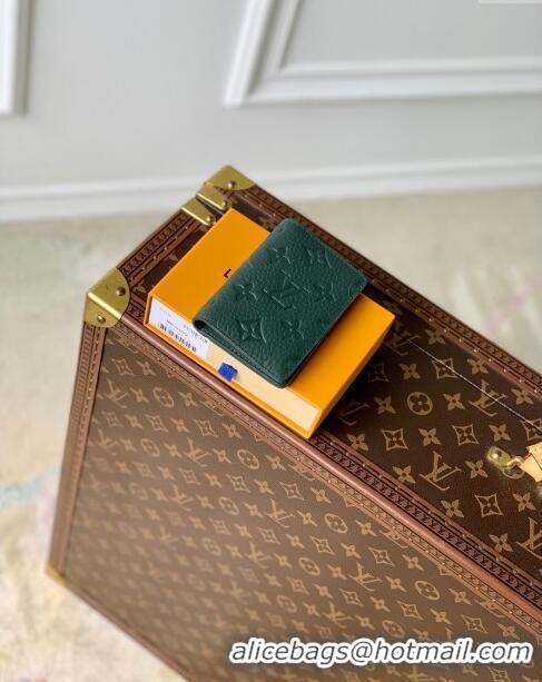 Popular Style Louis Vuitton Pocket Organizer Wallet in Monogram Leather M83069 Green 2024