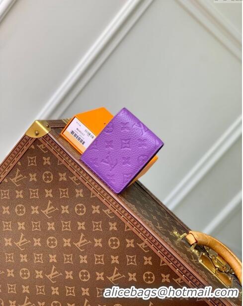 Trendy Design Louis Vuitton Monogram Leather Multiple Wallet M69037 Purple 2024