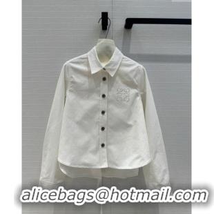 ​Super Quality Loewe Denim Shirt L7903 White 2024