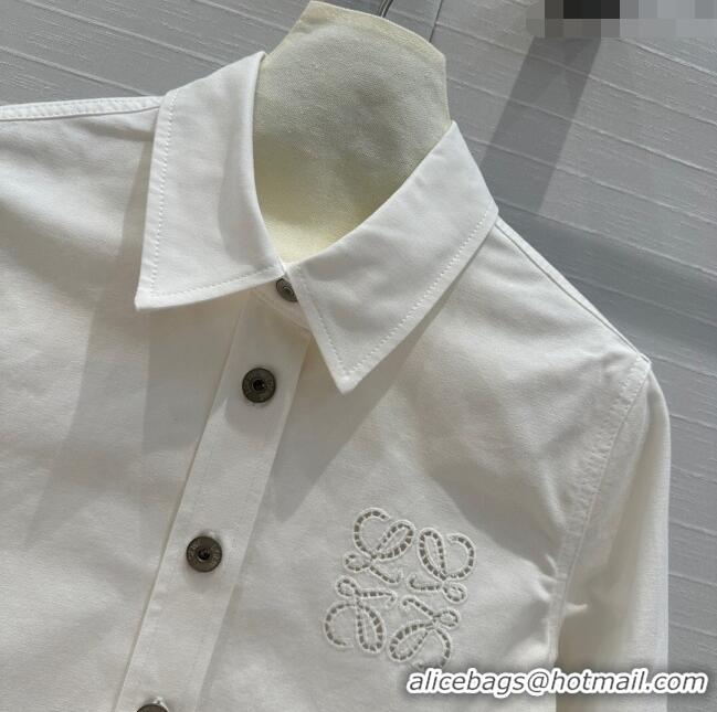 ​Super Quality Loewe Denim Shirt L7903 White 2024