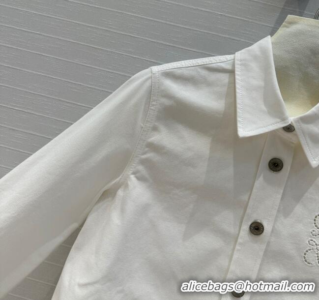 ​Super Quality Loewe Denim Shirt L7903 White 2024