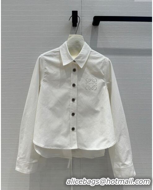 ​Super Quality Loewe Denim Shirt L7903 White 2024