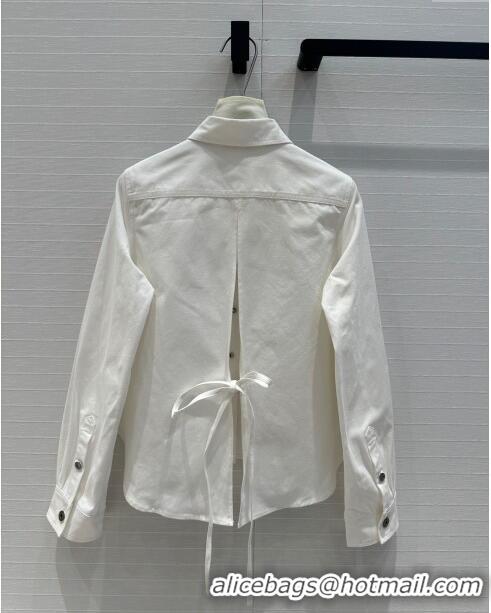 ​Super Quality Loewe Denim Shirt L7903 White 2024