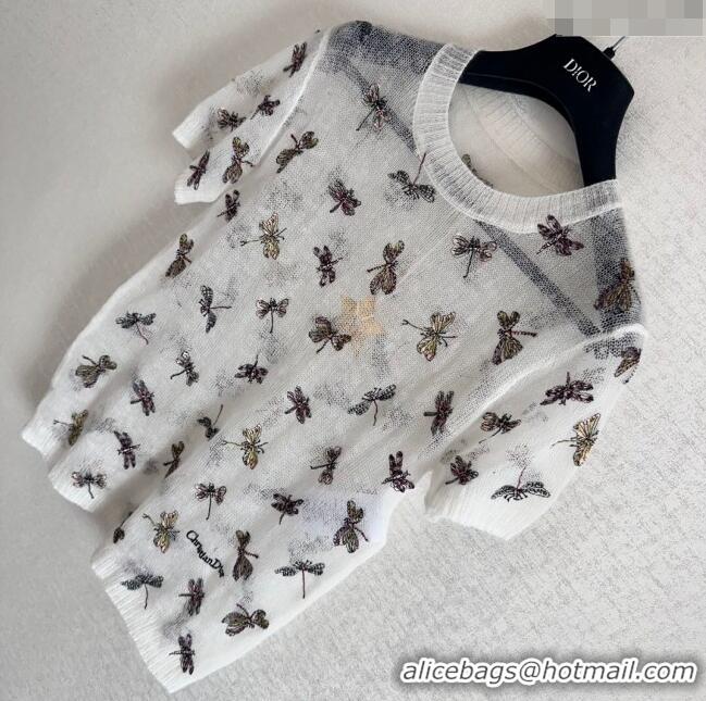 ​Low Price Dior Dragonfly Short-sleeved Sweater D7909 2024