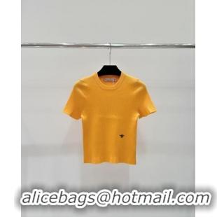 ​Top Quality Dior Knit T-shirt D7917 Orange 2024