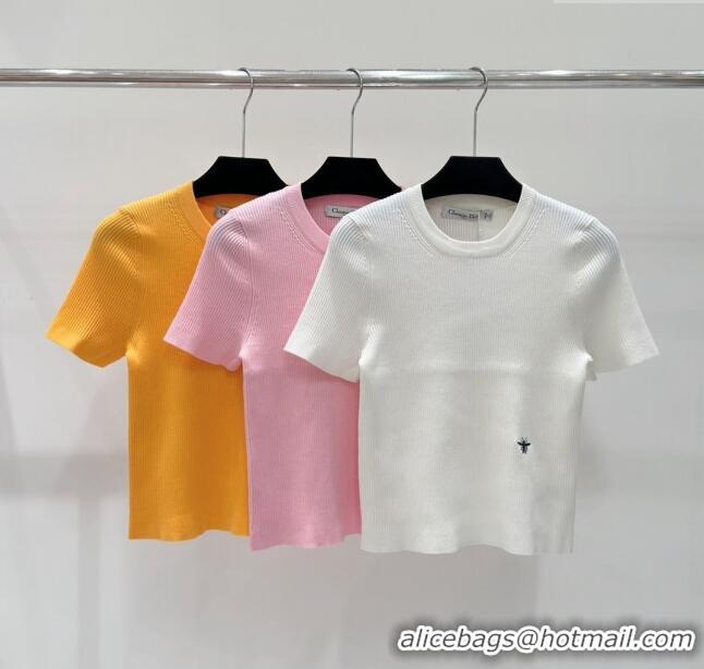 ​Top Quality Dior Knit T-shirt D7917 Orange 2024