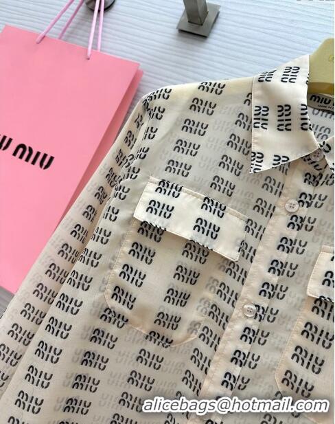 Reasonable Price Miu Miu Sun Protective Shirt M7910 Beige 2024