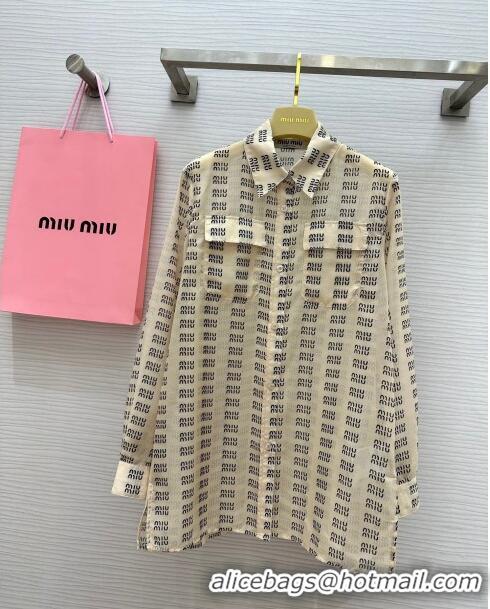 Reasonable Price Miu Miu Sun Protective Shirt M7910 Beige 2024