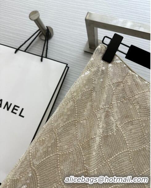 Super Quality Chanel Sequins Skirt CH7913 Beige 2024