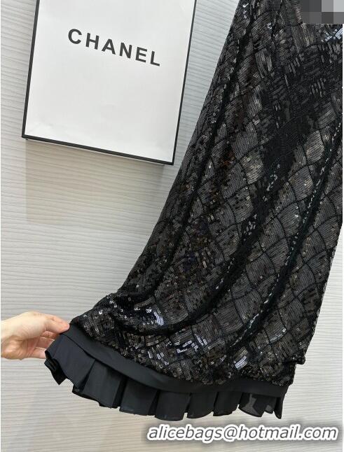 Luxury Discount Chanel Sequins Skirt CH7914 Black 2024