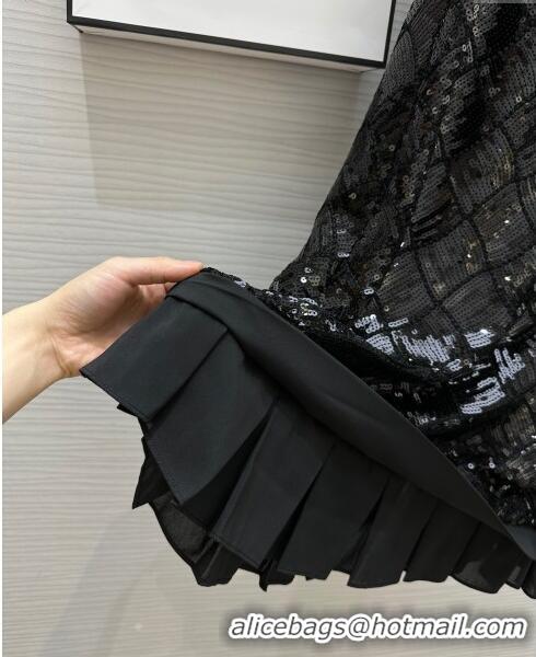 Luxury Discount Chanel Sequins Skirt CH7914 Black 2024