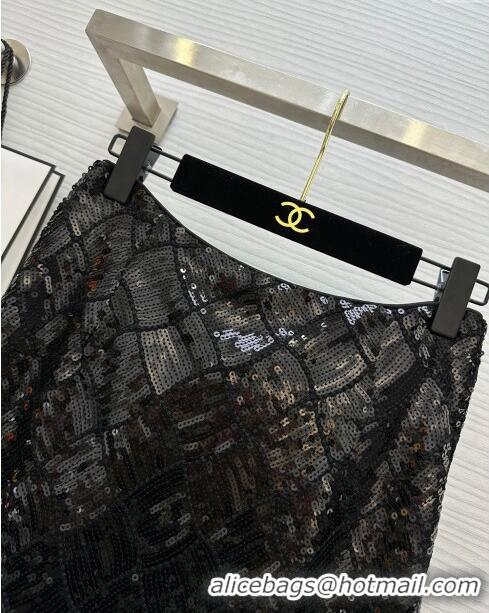 Luxury Discount Chanel Sequins Skirt CH7914 Black 2024