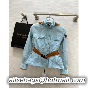 Buy Fashionable Moncler Sun Protective Jacket M7916 Blue 2024