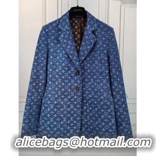 Top Grade Louis Vuitton Monogram Denim Jacket LV7918 Blue 2024