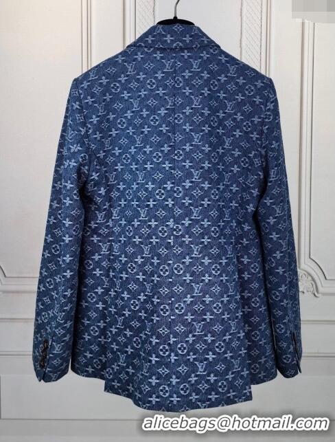 Top Grade Louis Vuitton Monogram Denim Jacket LV7918 Blue 2024