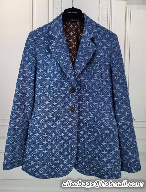 Top Grade Louis Vuitton Monogram Denim Jacket LV7918 Blue 2024