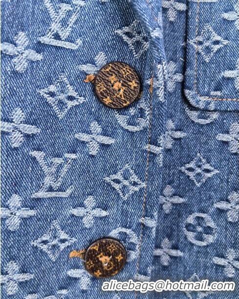 Top Grade Louis Vuitton Monogram Denim Jacket LV7918 Blue 2024