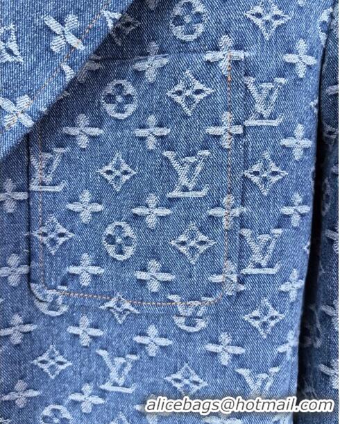 Top Grade Louis Vuitton Monogram Denim Jacket LV7918 Blue 2024