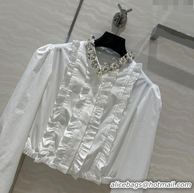 Buy Cheapest Miu Miu Short Shirt M7927 White 2024