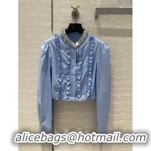 Buy Inexpensive Miu Miu Short Shirt M7928 Blue 2024