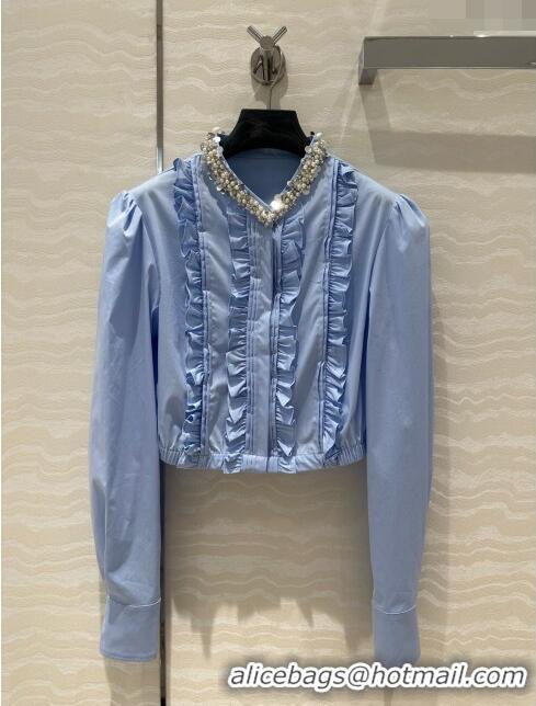 Buy Inexpensive Miu Miu Short Shirt M7928 Blue 2024