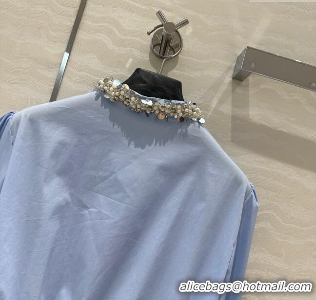 Buy Inexpensive Miu Miu Short Shirt M7928 Blue 2024